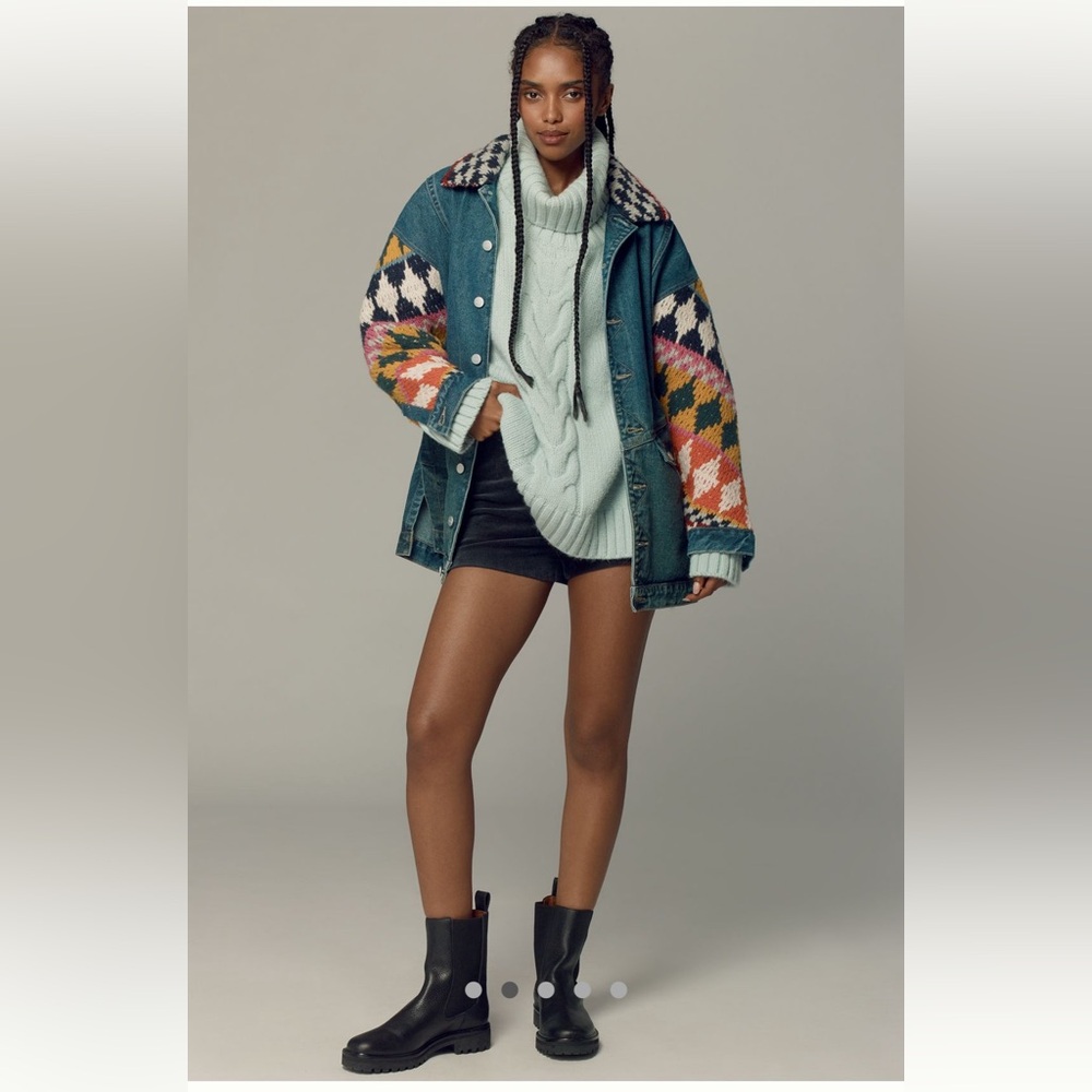 Pilcro Crochet Denim Sweater Jacket - Picture 9 of 11